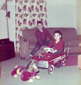 This was taken at 1240 South Sprigg Street, Cape Girardeau, Missouri. Not sure of the date, Jack looks older, maybe it was taken in 1963 or 64. Now he drives a real fire truck!